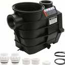 SPX3120AAZ Threaded Style Pump Housing and Strainer with Drain Plugs Compatible with Hayward Super II Pump SP3000/SP3000X Series Replacement (2”x2”)