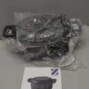 DASH Zakarian by Dash 6 Qt Nonstick Cast Iron Double Dutch Oven, Oval Pot with 2-in-1 Skillet Lid, Black