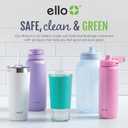 2 x Ello Impact 8 Pack Reusable Plastic Straws, Dishwasher Safe, BPA-Free with Cleaning Brush,Rosewater