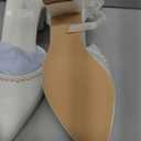 Dilhik Block Heel Wedding Shoes for Bride Bow Heels Pointed Toe Pearl Bridal Shoes Wedding Heels (6, Ivory)