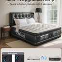 OhGeni King Air Mattress Family Choice Award with Built-in Pump,18'' Comfortable Blow Up Colchones Inflables Mattress for Home,Guests, Portable Air Bed for Adults, Airbed Supports Up to 650 lbs,Black
