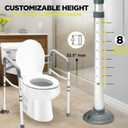 Adjustable Toilet Safety Handle Fully Adjustable Height & Width Rail for Toilets Strong Support Up to 300lb Easy ToolFree Installation Ideal for Seniors, Pregnant & MobilityChallenged