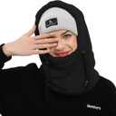 Shy Velvet Balaclava Wind-Resistant Winter Face Mask,Fleece Ski Mask for Men and Women,Warm Face Cover Hat Cap Scarf (Black)