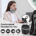 WANDER PLUS Travel Pillow, 100% Pure Memory Foam Travel Neck Pillow Airplane Neck Support Ergonomic Design Best for Sleeping Plane Car Train Office Flight for Adults Grey