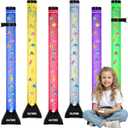 OUTREE 4FT Sensory Tube Lamp, Aquarium Bubble Fish Lamp with Remote Control, 20 Color Changing Effects, 12 Fish Accessories, Bubble Sensory Room, Night Light, Sensory Light for ADHD and Autism (Black)