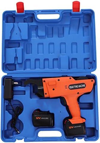 Handheld Rebar Tying Machine, 13200mAh 30-60mm Reinforcing Tying Strapping Machine Automatic Rebar Tier Tool with 2 Lithium-ion Batteries