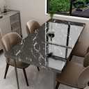 Glossy Marble Contact Paper Peel and Stick Wallpaper 17.7"x197" Black