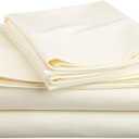 700 Thread Count 100% Egyptian Cotton Sleeper Sofa Bed 4 PC's Sheet Set - Olympic Queen Size (66 in x 80 in) Ivory Solid Sofa Bed Sheets - Fits Mattresses Up to 6" Drop with 4 -PCS Fitted Straps