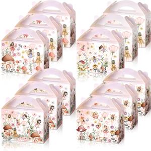 12 Pcs Fairy Party Favor Boxes Floral Fairy Treat Boxes Butterfly Fairy Theme Gift Boxes for Girl Fairies Birthday Baby Shower Party Supplies Garden Decorations