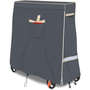 Table Tennis Table Cover, 600d Waterproof Oxford Cloth General Edition 65x 28x 73 Inches, With Pocket And Zipper, grey