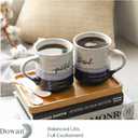 DOWAN 20 oz Coffee Mugs, Large Mugs with Word Blessed Grateful, Porcelain Coffee Cup, Thank You Gifts for Mom Dad, Set of 2