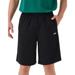 K-Swiss Men's Athletic Shorts with Zipper Pockets - Lightweight Gym Shorts with Drawstring for Running Workout Lounge Casual, Black, S