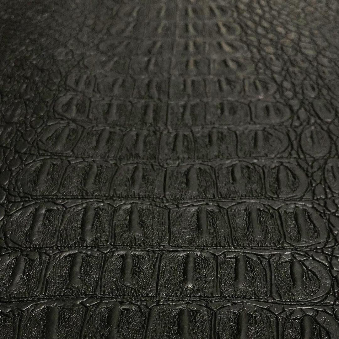 Alligator Fabric, Soft Textured Crocodile Vinyl Faux Leather, Gator Skin Embossed Upholstery DIY Craft and Clips Pleather Sheets  Individual 1 Yard Cut 36x54 (Black)