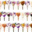 12/24 PCS Charming Dried Flowers Bouquet for Vase Various Dried Wildflowers with Stems Mini Handmade Wildflowers Natural Real Flowers Bulk Flowers Craft (Blossoms, 24 PCS)
