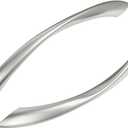 goldenwarm 10 Pack 6-1/4 Inch Brushed Nickel Cabinet Pulls Arch Twisted Silver Drawer Handle, 160mm Hole Center, Zinc Alloy Dresser Handles for Cabinet Cupboard Bathroom