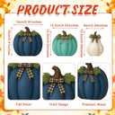 2 x Amyhill 3 Pcs Thanksgiving Pumpkin Wodden Table Sign Wood Block Fall Pumpkin Decor Autumn Farmhouse Rustic Tiered Tray Decorations Table Centerpieces for Home Kitchen(Blue)