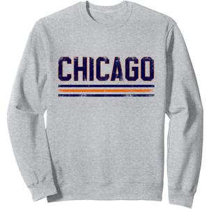 Chicago Retro Throwback Stripes Vintage Mens Womens Kids Sweatshirt, S