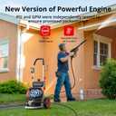 Electric Pressure Washer, 2800 PSI Max, 2.0 GPM, 8" Wheels, 5 Spray Tips and 1.5L Foam Tank, for Patio, Car, Driveway, Fence & Home Cleaning