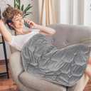 Topblan Weighted Lap Blanket 7lbs for Adults, Small Weighted Blanket Throw for Napping, Relaxation, Calming and Travel, Skin Friendly & Machine Washable for All-Season Sleeping, Grey 24x29 inches