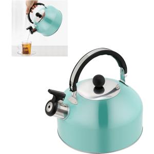 SIXRUN Whistling Tea Kettle, Whistling Tea Kettle Flat Bottom Stainless Steel Teapot for Stovetop Induction Cooker 3L Large Capacity