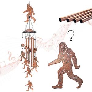Bigfoot Wind Chimes Outdoor Big Foot Sasquatch Gifts for Men/Women/Dad Birthday Gift Metal WindChimes for Outside/Indoors, Home, Lawn, Porch, Patio, Garden Decor, Yard Decoration