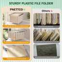 12 Pack Letter Hanging File Folders, Pink Hanging File Folders, Plastic Filing Folders Hang, Extra Capacity 2 In Expansion, File Folder Hanging File Cabinet Organizer School Office Accessories