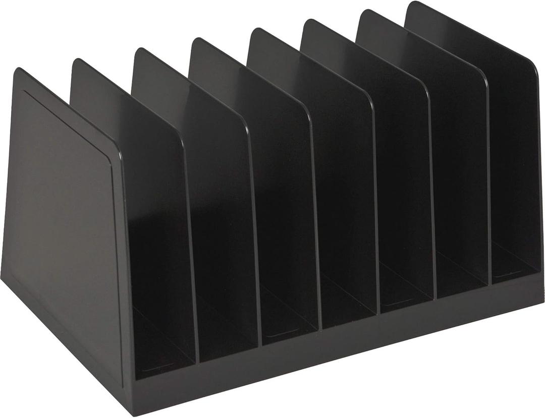 Desktop File Organizer, Mail Organizer, 7 Compartments Office File Sorter, for Easy access to your files, Invoices, Letters and more - 4.5" Height x 8.8" Width x 5.5" Depth - Black, Eco-Friendly