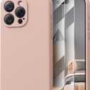 Magnetic for iPhone 15 Pro Case, Compatible with MagSafe, with 9H Nano Screen Protectors, Full Camera Protection, Silicone Shockproof Microfiber Lining Phone Case 6.1", Pinksand