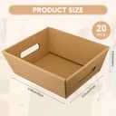 Fainne 20 Pcs Graduation Gift Baskets 10" x 8" Empty Kraft Cardboard Baskets with Handles Bulk Empty Gift Trays Containers for Wedding Graduation Easter Basket Stuffer Decor(Brown)