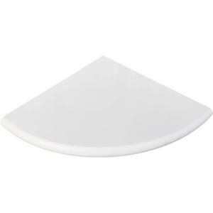 White Marble Corner Shower Shelf for Bathroom, 9'' x 9'' x 0.8'' Faux Marble Corner Shelves for Bathroom Wall Mounted Both Side Polished (1, White)