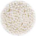 Pearl Beads for Craft, Anezus 500pcs Ivory Faux Fake Pearls, 10 MM Small Sew on Pearl Beads with Holes for Jewelry Making, Bracelets, Necklaces, Hairs, Crafts, Decoration and Vase Filler