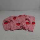 HOULENGS Women's Strawberry Print Button Down Long Sleeve V Neck Crop Cardigan Sweater M