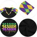 Mardi Gras Shirts for Women Funny Carnival Tuesday T Shirt New Orleans Party Shirt Mardi Gras Outfit Long Sleeve Tops (L)