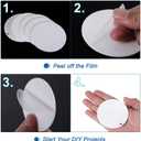 PATIKIL Acrylic Circle Blanks 3 Inch, 30 Pack Round Clear Disc Ornaments with Hole for DIY Keychain Project Crafting, White