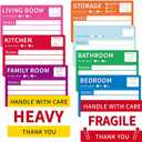 WSICSE 160 Pcs 6 x 4 inch Moving Labels for Boxes, Large 7 Color Coded Moving Stickers, Red & Yellow Warning Signs Labels Stickers for Home Organization Moving Supplies Storage Bins