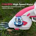 Cordless Grass Shear & Hedge Trimmer 7.2V Handheld Electric Grass Trimmer with 2 * 2000mAh Battery 2 in 1 Lightweight Shrub Trimmer Type-C Cable for Small Bushes, Lawn Edging & Garden Pink