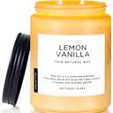 M&SENSE Lemon Vanilla Scented Candles, 19.4oz Organic Soy Wax, 110 Hours Long Lasting Slow Burn, Natural Candles Non Toxic, Fruity Scent Stress Relief Gifts for Women, Home Fragrance for Bath