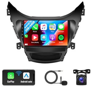 SIXWIN 2G+64G Android Car Stereo for Hyundai Elantra 2011 2012 2013 Radio with Wireless Apple Carplay Android Auto Bluetooth 9 inch Touchscreen with GPS Navigation WiFi HiFi FM RDS Backup Camera MIC