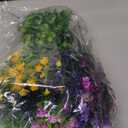 Hananona 12 Pcs Artificial Flowers Outdoor, Faux Artificial Plants UV Resistant Plastic Flower Bulk for Hanging Planter Porch Window Home Wedding Fall Summer Decor (12, Fuchsia, Purple, Yellow, Green)