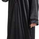 Men's Islamic Arab Kaftans Robe for Eid, Dubai Ramadan Daily Clothes - Muslim Thobe Shirt (Black, XL)