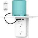 Wall Outlet Extender with Shelf, BEONDON 2 to 3 Prong Outlet Adapter with 6 AC Outlets and 3 USB Ports(1 USB-C), 3-Sided Power Strip for Non-Grounded Outlets in Old Houses, Dorms, Office