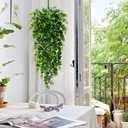 Waipfaru 4Pcs Fake Hanging Plants 2.7ft Fake Plants Eucalyptus Leaves UV Resistant Fake Vines Ivy Artificial Plants Outdoor Faux Plants Indoor Bedroom Living Room Boho Wall Porch Shelf Decor