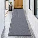 OLANLY Front Door Mat Indoor Outdoor Entrance, Waterproof Heavy Duty Doormat, Fade Resistant, Low Profile, Easy Clean Patio Porch Welcome Floor Mats for Entry, 71x23, Light Gray