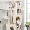Globlazer Cat Tower for Indoor Cats, Heavy Duty Cat Trees for Large Cats Adult Big Cats Maine Coon Cat Tree Tower with Scratching Post, Extra Large Top Perch, Cat Condos, F61, Beige, 61inch