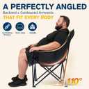 Coldbee Oversized Camping Chairs for Adults - Heavy Duty Padded Folding Lawn Chairs with Cup Holders & Cooler Bag, Comfy Outdoor Chair for Picnic, Beach, Fishing (Green), Single, Heavy-Duty & 500-lb Capacity