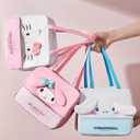 Cute Lunch Bag for Women, Leakproof Cartoon Lunch Box, Reusable Large Capacity Lunch Tote Bag for Work Travel Picnic