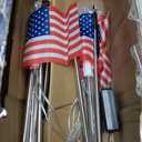8 Solar American Flag Pathway Lights Waterproof American Flag Pole Light Solar Powered 4th of July Yard Led Decorations Outdoor Red White and Blue Lighted Rag Decorations for Outside