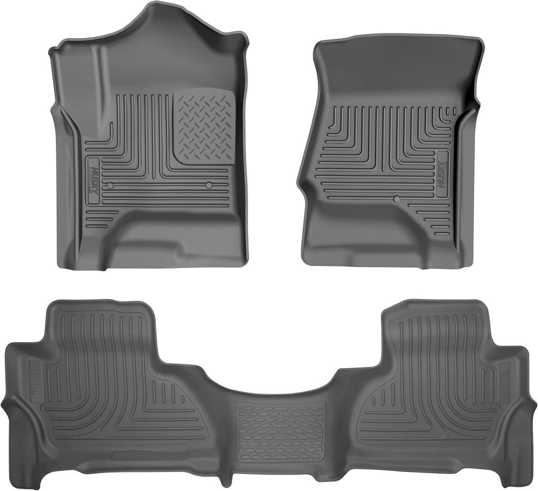 Husky Liners Weatherbeater Floor Mats | Fits 2015-2020 Cadillac Escalade, ESV Model ONLY | Front & 2nd Row, 3-pc. Black - 93551