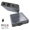 WARRKY 4K HDMI Audio Extractor, Convert HDMI to Optical S/PDIF and 3.5mm Aux RCA, [Supports Dolby Atmos Digital Plus, DTS], for TV Fire Stick, Speakers, PS5, Blu-ray Player, Amplifier, Headphones