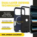 OtterBox iPhone 17 Pro (Only) Commuter Series Case Built-in MagSafe Thin, Dual-Layer, Pocket-Friendly, Port Cover Midnight Sky (Blue/Black)